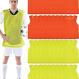 36 Pcs Adult Pinnies Scrimmage Vests Youth Pinnies Team Practice Jerseys for Sports Soccer Football Basketball Practice, Yellow and Orange, about 25 inches/ 64 cm in length, 21 inches/ 54 cm in width-image-13