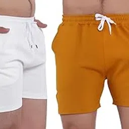 Men's Cotton Shorts Combo Lightweight Soft Fabric with Pockets Sports for Running Shorts Gym Shorts Half Pants (Pack of 2)-picture-16