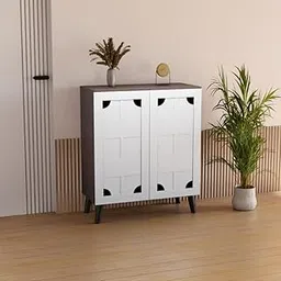 beAAtho Brisk 2-Door Engineered Wood Multipurpose Storage Rack, Anti-Termite Treated Shoe, Book & Utility Organizer- DIY(Walnut White)-picture-46