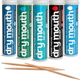 Xero Picks - Infused Flavored Toothpicks for Long Lasting Fresh Breath - Mints Variety (Dry Mouth, 5 Pack)-picture-51