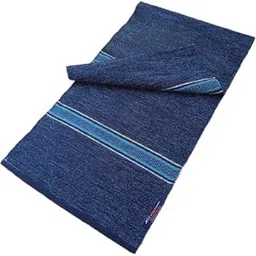 ASE YOGA INDIA 100% Cotton Yoga MAT Supreme Quality, (Handloom Product - Organic & ECO Friendly) NAVY BLUE & TURQOUISE-image-77