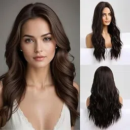 PINAKA Full Head Hair Wig For Women Cosplay Replacement Wig Curly And Synthetic Hair With Net Wig Cap (Brown)-picture-40