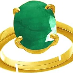 ayush gems 4.25 Ratti 3.00 Carat Certified Natural Emerald Panna Panchdhatu Adjustable Rashi Ratan Gold Plating Ring for Astrological Purpose Men & Women-picture-33