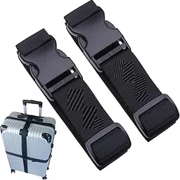 tapahpriyay 9.5ft x 1.5" Heavy Duty with Quick-Release Buckle Suitcase Safe Belt with Name Card, Adjustable Buckle for Traveling Bags, Bike (2PCS Black Luggage Strap)-picture-16
