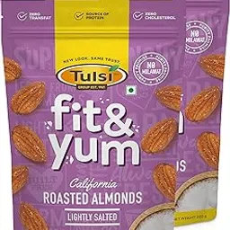 Tulsi California Almonds Roasted Nuts Lightly Salted 400g (200g x 2) image 1