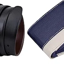 urban forest Smith Blue/Sand Leather Wallet & Black/Brown Reversible Leather Belt Combo Gift Set for Men-picture-51