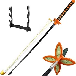 EXCELCHOICE Demon Slayer Shinobu Katana/Sword Toy 104cm Life Size - Bamboo Wood Hashira Katana Shinobu Kochou Katana 2025 Perfect for Anime Gift, Cosplay, Merchandise (Triple Layer Stand)-image-83