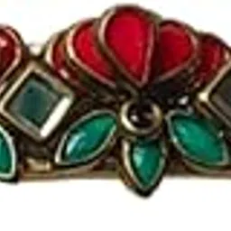 dress to match Charming Stylish Lotus Kundan Hair Clip - Red-picture-17