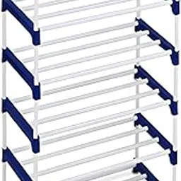 DEMARK Premium Multipurpose Metal Stackable and Durable, Easy to Assemble, Space Saving Shoe Rack (Blue) (6 Shelves)-picture-17