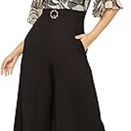 miss chase Women's V Neck Ruffled Sleeve Wide Leg Regular-Length Polyester Printed Jumpsuit-picture-38