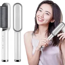 Hair Straightener Comb Brush for Women, Hair Styler Brush Hair Straightening Iron, Straightener Machine PTC Heating Electric Comb Hair Straightener with 5 Temperature Medium (Multi-Colour) Pack Of 1-picture-16