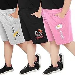 elite soul Womens Plus Size Bermuda Shorts with Graphic Print ? Pack of 3 | Cotton, Regular Fit with Pockets | XL, 2XL, 3XL, 4XL, 5XL | Comfortable for Curvy Women | Yoga, Gym, Nightwear & Casual Wear-picture-15