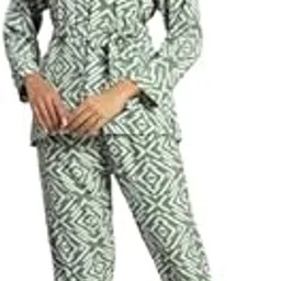 Women’s Striped Print Night Suit Set – Soft & Stylish Two-Piece Sleepwear | Comfortable Loungewear Pajama Set for Women-image-88