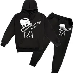 Kids Graphic Print Hoodies and Sweatpants set for Kids suit set (HUD.TR-9)-picture-12