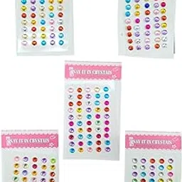 Pack of 3 Multicolour Pearl Stickers 3mm Diameter Self Adhesive Strip Acrylic Half Round Flat Back (Any 3 Colours) Scrapbooking Art and Craft Use Card Making DIY Decorations-image-93