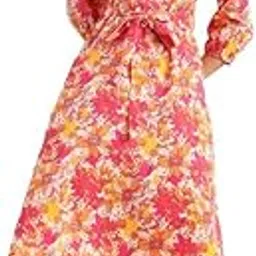 janasya Women's Fit and Flare Midi Crepe Digital Floral Printed Flared Dress-picture-16