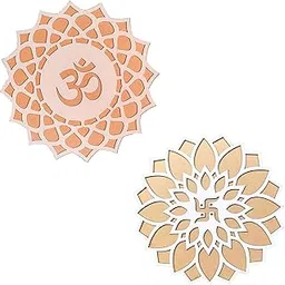 NAKHRAHUB 12x12 Inch MDF Rangoli Stencil | Reusable 3D Readymade Rangoli Mat for Floor & Door Entrance Pack Of 2 Rangoli Stencils for Diwali, Navratri, Pongal, Onam & Chhath Puja 1 Free Rangoli Pouch (Stencil Desgion 3)-picture-22
