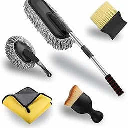Xtreme Pro Care Complete Car Cleaning Kit - Set of 5 Microfiber Dusters (Extendable & Handheld), Soft Detailing Brushes, Plush Microfiber Towel for Auto Care & Dusting-picture-23