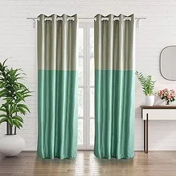 Home Centre Contempo Set of 2 Colourblocked Room Darkening Door Curtains-picture-11