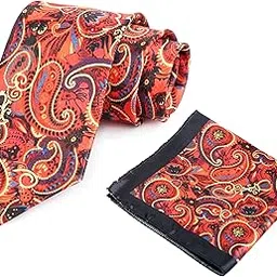 axlon Tie for Men – Micro Silk Neck Ties Set with Cufflinks Flower Pin, Pocket Square & Black Gift Box, Combo Necktie Sets for Office Wear, Formal Suits & Weddings (0, FDAXPN2) image 1