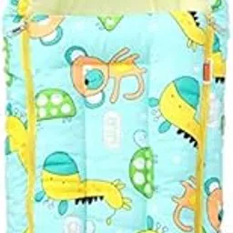 MOM & Son 2 in 1 Baby's Cotton Sleeping and Carry Bag (0-6 Months) (Green)-picture-62
