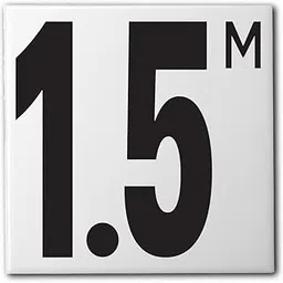 Ceramic Swimming Pool Waterline Depth Marker " 1.5 M " Smooth Finish, 5 inch Font-image-86