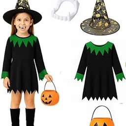 YUPPIN Kids Halloween Costumes for Boys & Girls – Pumpkin, Vampire, Witch, Wizard & Scary Black Outfits (Ages 2–8 Years)-image-12