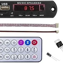 ESPtronics Bluetooth Fm USB AUX Card MP3 Stereo Audio Player kit with IR Remote for DIY Amplifier Board Kit with 7805-image-41