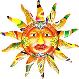 MERISHOPP Metal Sun Wall Art 12.8" Wall Decoration for Fence Yard Outside|Home & Garden|Home Dacor|Figurines image 1