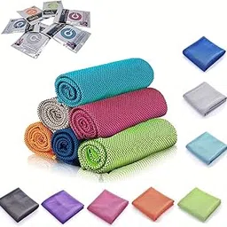 BISONBERG Cooling Towel - Microfiber Ice Sports Towel for Neck - Cool Cold Towel for Instant Cooling, for Yoga, Travel, Gym, Camping, Fitness, Running, Workout - Pack of 4-picture-29