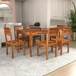 VISHVAM Solid Sheesham Wood 6 Seater Dining Table Set Without Cushioned Chairs for Dining Room | Living Room | Home & Office | Hotels Restaurant & Cafe (6 Seater, Honey A)-picture-40
