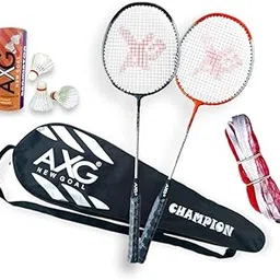 axg new goal AXG Champion Complete Badminton Set with Rackets, Shuttlecocks, Net & Cover-picture-34