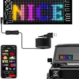 LED Smart Panel Display Screen with Mobile Application for Cars,Bus, Truck, Home, Office, Shops etc (Multicolor, Large- 60x12 Cm)-picture-27