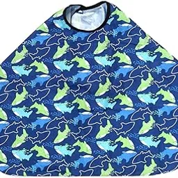 Hydraulic Pneumatic Tool Accessories- Waterproof Kid Hair Cutting Cape Sea Fish Patterned Barber Styling Salon Cloak for Children-picture-36