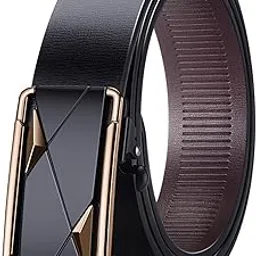 flombify Luxury Automatic Ratchet belt for men formal, Black PU Leather belt for men, Metal Buckle, 120cm, No Holes Design, Sliding Mechanism, Scratch-Resistant belts for man-picture-29