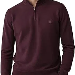 DAMENSCH ReNEWd Soft Ribbed Texture, Strong Durable Fabric, Dyes Ottoman Half-Zip Sweatshirts-picture-25