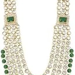 5 Layered Traditional Gold Plated Dulha Moti Mala with Beaded Kundan Maharaja Haar/Groom Necklace For Men (MLP63G)-image-45