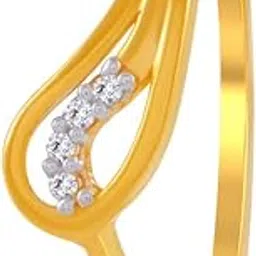 p.c. chandra jewellers 14k (585) Yellow Gold and American Diamond Ring for Women-picture-21