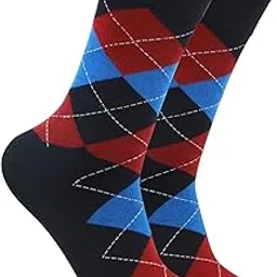 bonjour Men's Cotton Argyle Designer Signature Socks-picture-12