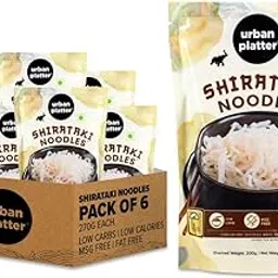 Urban Platter Shirataki Noodles, 270g Pack of 6 (Keto-Friendly | Low-Carb | Fat-Free | Gluten-Free | Ultra-Low Calorie Konjac Miracle Noodles)-image-45