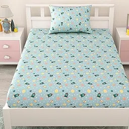 Coo Coo by Mafatlal Pure Cotton Single Bedsheet for Kids with 1 Pillow Covers, 144 TC (90x60 inches)-picture-42