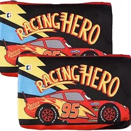 kuber industries Pack of 2 Pencil Pouch | School Geometry Pouch | Square Stationary Pouch | Pen-Pencil Box for Kids | Pencil Utility Bag | Zipper Pencil Organizer | Disney-Racing Car | Red-picture-51