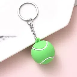 AK Store 3D Sports Ball Shape Silicone Rubber Keychain, Bag Backpack Car Hanging Ornament Ball, Game Fan Keychain, Sports Reward Keyring (Tennis Ball)-picture-27