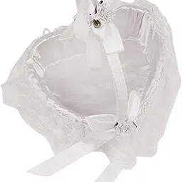 MERISHOPP™ Heart Shaped Wedding Flower Girl Basket for Anniversary Celebrations Parties White|Home & Garden|Wedding Supplies|Ring Pillows & Flower Baskets-picture-29