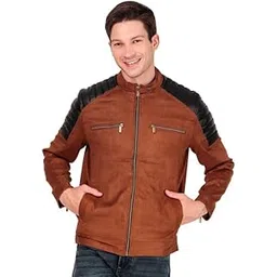 leather retail Men’s Casual Suede Leather Regular Jacket (Brown)-picture-43