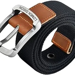 loom tree Canvas Belt Woven Wide Casual Strap for Trousers Jeans Accessories Travel Black 110cm-picture-57