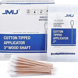 JMU 3" Cotton Tipped Applicator, Non Sterile Cotton Swab with Wooden Handle Medical Grade, 1000 Pieces, 10 Punch-picture-22