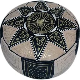 Treasures Of Morocco Moroccan Pouf Ottoman Footrest Hassock Handmade Leather Comfortable Unstuffed-picture-13