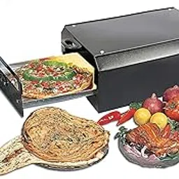 Electric Tandoor home and kitchen outddor indoor used (Clasic T andoor) with Food Warming Top & 1Pc Magic Cloth + Recipe Book, Black 2000 Watt image 1