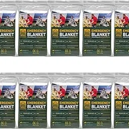Emergency Survival Blanket, Mylar Thermal Blanket, Gigantic Space Blanket 82" x 63" (10)-picture-14